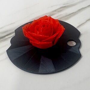 Red Rose on Black Base 40oz Stanley Topper
